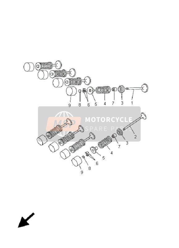 5EB121270000, Retainer, Valve Spring, Yamaha, 0